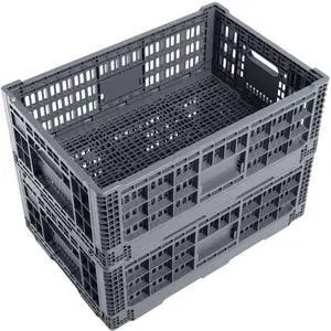 Collapsible Storage Crate, 52 Liter Heavy Duty Plastic Storage Box, Milk Crates Heavy Duty Transit Storage, Gray (2) Collapsible Storage Crate, 52 Liter Heavy Duty Plastic Storage Box, Milk Crates Heavy Duty Transit Storage, Gray (2)