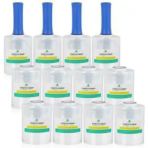 12 Packs Stretch Film Shrink Wrap Roll - 80 Gauge 5" x 1000Ft - Industrial Strength Plastic Wrap with Handle Durable Self-Adhering Mini Clear Wrap for Moving, Packing, Furniture & Pallet 12 Packs Stretch Film Shrink Wrap Roll - 80 Gauge 5" x 1000Ft - Industrial Strength Plastic Wrap with Handle Durable Self-Adhering Mini Clear Wrap for Moving, Packing, Furniture & Pallet