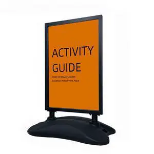 Heavy Duty Outdoor Sign Holder Stand 23"x35" with Water-Fillable Base & Wheels, Wind-Resistant Spring Design, Portable Sidewalk Poster Board Frame for Indoor & Outdoor Use (Fits 6mm Signs)(STAND ONLY Heavy Duty Outdoor Sign Holder Stand 23"x35" with Water-Fillable Base & Wheels, Wind-Resistant Spring Design, Portable Sidewalk Poster Board Frame for Indoor & Outdoor Use (Fits 6mm Signs)(STAND ONLY