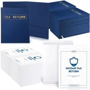 400 Pcs Tax Return Folders and Tax Return Envelopes Bulk 9 x 12 Inch 2 Pocket Gold Foil Text Income Folders with Envelopes for Preparers Clients Storing Handling Personal Customer (Blue) 400 Pcs Tax Return Folders and Tax Return Envelopes Bulk 9 x 12 Inch 2 Pocket Gold Foil Text Income Folders with Envelopes for Preparers Clients Storing Handling Personal Customer (Blue)