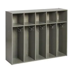 Streamline 5-Section Toddler Coat Locker with Cubby Storage, Kids Furniture, Grey Wash Streamline 5-Section Toddler Coat Locker with Cubby Storage, Kids Furniture, Grey Wash