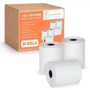 Thermal Printer Receipt Paper Rolls 3 1/8 x 230 for Clover Station Pro Cash Registers and All POS Cash Registers Star Micronics BPA Free (32 Pack) Thermal Printer Receipt Paper Rolls 3 1/8 x 230 for Clover Station Pro Cash Registers and All POS Cash Registers Star Micronics BPA Free (32 Pack)