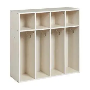 Streamline 4-Section Toddler Coat Locker with Cubby Storage, Kids Furniture, White Wash Streamline 4-Section Toddler Coat Locker with Cubby Storage, Kids Furniture, White Wash
