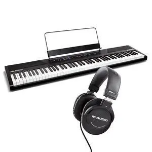 Recital 88 Key Digital Piano Keyboard with Semi Weighted Keys, 5 Voices, Piano Lessons, and M-Audio HDH40 Piano Headphones for Silent Practice Recital 88 Key Digital Piano Keyboard with Semi Weighted Keys, 5 Voices, Piano Lessons, and M-Audio HDH40 Piano Headphones for Silent Practice
