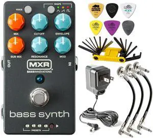 MXR MB301 Bass Synth Effects Pedal Sub-Octave Expressive Envelope Modulation 8 Presets Tone Shape with FX Power Supply, Cable, Tool Bundle MXR MB301 Bass Synth Effects Pedal Sub-Octave Expressive Envelope Modulation 8 Presets Tone Shape with FX Power Supply, Cable, Tool Bundle