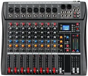 Audio Mixer Professional 8 channel,DX8 Sound Board DJ Mixing Console System Interface USB MP3 Input Bluetooth 48V Phantom Power,Black, USB Audio Mixer for PC,for Studio Karaoke Live Music Audio Mixer Professional 8 channel,DX8 Sound Board DJ Mixing Console System Interface USB MP3 Input Bluetooth 48V Phantom Power,Black, USB Audio Mixer for PC,for Studio Karaoke Live Music