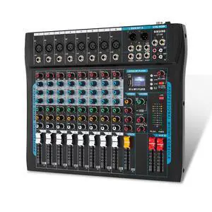 8 Channel Audio Mixer Sound Board Mixer 16 DSP Effect Audio Interfacer w/USB Drive for Computer Recording, 48V Power, XLR Microphone Jack DJ Mixer for Karaoke Studio Streaming Recording 8 Channel Audio Mixer Sound Board Mixer 16 DSP Effect Audio Interfacer w/USB Drive for Computer Recording, 48V Power, XLR Microphone Jack DJ Mixer for Karaoke Studio Streaming Recording