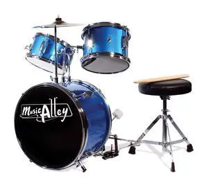 3 Piece Kids Drum Set with Throne, Cymbal & Sticks, Blue | Junior drum set for kids with bass drum, snare, tom, cymbal, pedal, throne and sticks for young beginners 3 Piece Kids Drum Set with Throne, Cymbal & Sticks, Blue | Junior drum set for kids with bass drum, snare, tom, cymbal, pedal, throne and sticks for young beginners