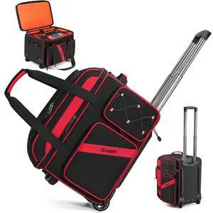 DJ Cable Bag with Wheels for Equipment,Rolling Gig Bags for Musicians | 8 Detachable Dividers, Multiple Pockets for Laptop Microphone, Durable Fabric, Versatile Carrying, for Outdoor Events Touring DJ Cable Bag with Wheels for Equipment,Rolling Gig Bags for Musicians | 8 Detachable Dividers, Multiple Pockets for Laptop Microphone, Durable Fabric, Versatile Carrying, for Outdoor Events Touring