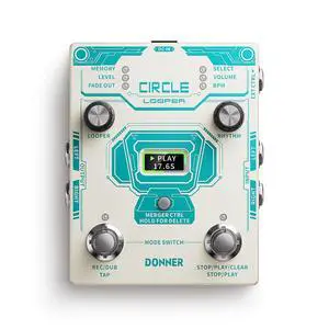 Circle Looper Pedal Drum Machine, 2 in 1 Drum Looper Stereo Guitar Loop Pedals, 40 Slots 160 mins Loop with 110 Drum Grooves, Tap Tempo, Fade Out Circle Looper Pedal Drum Machine, 2 in 1 Drum Looper Stereo Guitar Loop Pedals, 40 Slots 160 mins Loop with 110 Drum Grooves, Tap Tempo, Fade Out