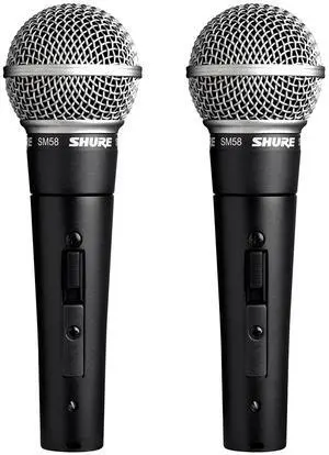 SM58S Professional Vocal Microphone w/On/Off Switch (2 Pack), XLR SM58S Professional Vocal Microphone w/On/Off Switch (2 Pack), XLR