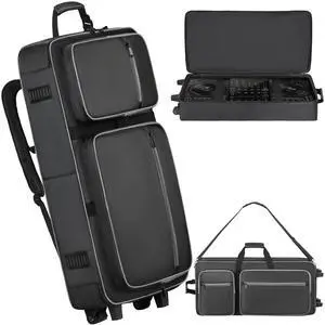 DJ Controller Case Soft Padded with Wheels, Backpack Strap / Shoulder Strap | Compatible with DDJ 800 / FLX6 / SX2 SX3 / MC7000 / Mixon 8 Pro, Soft Thick Padded, Multi-pocket for DJ Accessories DJ Controller Case Soft Padded with Wheels, Backpack Strap / Shoulder Strap | Compatible with DDJ 800 / FLX6 / SX2 SX3 / MC7000 / Mixon 8 Pro, Soft Thick Padded, Multi-pocket for DJ Accessories