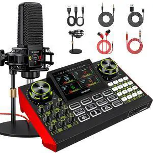 Podcast Equipment Bundle - All-in-One Audio Mixer Production Studio with 3.5mm Microphone for Live Streaming, Podcast Recording, PC, Smartphone & DJ (Model: G9-PKPRO DJ Mixer Podcast Equipment Bundle - All-in-One Audio Mixer Production Studio with 3.5mm Microphone for Live Streaming, Podcast Recording, PC, Smartphone & DJ (Model: G9-PKPRO DJ Mixer
