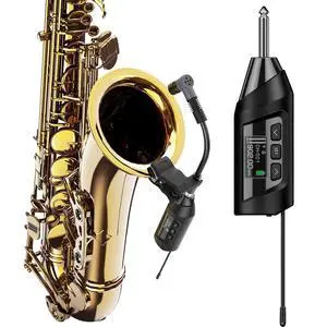 TR15 Wireless Clip-On Saxophone Microphone System | For sax and trumpet, Preset EQ and echo, 196 ft range, Rechargeable, 4.5-hour runtime, Solo vocals and band performances TR15 Wireless Clip-On Saxophone Microphone System | For sax and trumpet, Preset EQ and echo, 196 ft range, Rechargeable, 4.5-hour runtime, Solo vocals and band performances