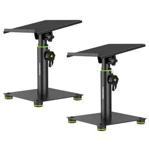 Desk Studio Monitor Stands 11"-16" Monitor Speaker Stands 12°Tilt | Pair, Height Adjustable, Metal, For Studio Monitors Laptops or Projectors Desk Studio Monitor Stands 11"-16" Monitor Speaker Stands 12°Tilt | Pair, Height Adjustable, Metal, For Studio Monitors Laptops or Projectors