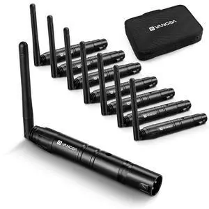 Wireless DMX 8PCS DMX512 Wireless Dfi DJ 2.4G 7 Receivers & 1 Transmitter Lighting Control with Bag Adapter for LED Stage Disco Party Bar Lighting, Black by Wireless DMX 8PCS DMX512 Wireless Dfi DJ 2.4G 7 Receivers & 1 Transmitter Lighting Control with Bag Adapter for LED Stage Disco Party Bar Lighting, Black by