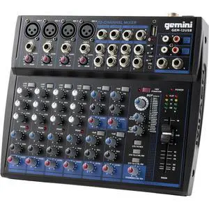 12-Channel Bluetooth Audio Mixer with USB & FX (GEM-12USB) | 12-channel Bluetooth mixer with USB & FX - 4 XLR preamps, 48V phantom - multi-FX - USB-C powered 12-Channel Bluetooth Audio Mixer with USB & FX (GEM-12USB) | 12-channel Bluetooth mixer with USB & FX - 4 XLR preamps, 48V phantom - multi-FX - USB-C powered