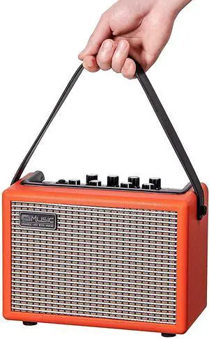 Acoustic/Electric Guitar Amplifier, with,15 Watt Portable Bluetooth Speaker for Guitar Acoustic/Electric with Reverb Effect, 2 Band EQ,Orange Acoustic/Electric Guitar Amplifier, with,15 Watt Portable Bluetooth Speaker for Guitar Acoustic/Electric with Reverb Effect, 2 Band EQ,Orange