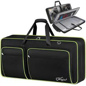 DJ Controller Case for DDJ FLX10/GRV6/REV5 with Laptop Pocket Green | Padded Large DJ Controller Bag Fits DDJ REV7/REV5/FLX6/1000, Gig Bag with Multi-Pocket and Adjustable Shoulder Strap DJ Controller Case for DDJ FLX10/GRV6/REV5 with Laptop Pocket Green | Padded Large DJ Controller Bag Fits DDJ REV7/REV5/FLX6/1000, Gig Bag with Multi-Pocket and Adjustable Shoulder Strap