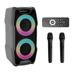 Karaoke Machine, Wireless Bluetooth PA System for Adults & Kids with Dual 8'' Subwoofers, 2 UHF Wireless Mics, Colorful LED Lights, Ideal for Home Karaoke, Party, Stage Performance (VS-0808) Karaoke Machine, Wireless Bluetooth PA System for Adults & Kids with Dual 8'' Subwoofers, 2 UHF Wireless Mics, Colorful LED Lights, Ideal for Home Karaoke, Party, Stage Performance (VS-0808)