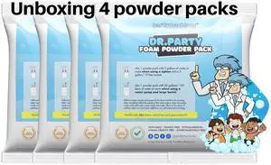 Foam Powder Pack of 4, Up to 480 Gallons; Great for Small Party Foam Makers Foam Powder Pack of 4, Up to 480 Gallons; Great for Small Party Foam Makers