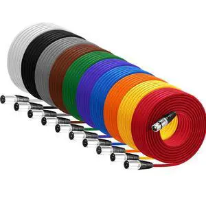 10 Pack 25 ft Bright XLR Cables 3 Pins Balanced XLR Microphone Cable to Male to Female Mic Cable for Microphone, Mixer, Recording Studio, Podcast(Mixed Color) 10 Pack 25 ft Bright XLR Cables 3 Pins Balanced XLR Microphone Cable to Male to Female Mic Cable for Microphone, Mixer, Recording Studio, Podcast(Mixed Color)