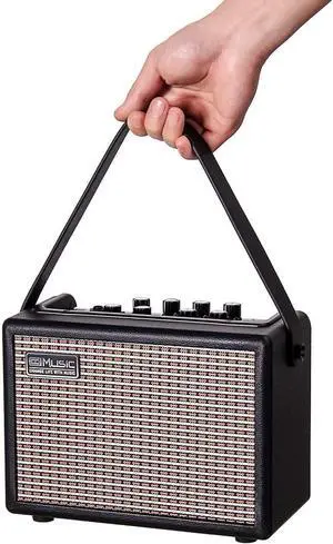 Acoustic/Electric Guitar Amplifier, 15 Watt Portable Bluetooth Amp for Guitar Acoustic/Electric with Reverb Effect, 2 Band EQ,Black Acoustic/Electric Guitar Amplifier, 15 Watt Portable Bluetooth Amp for Guitar Acoustic/Electric with Reverb Effect, 2 Band EQ,Black