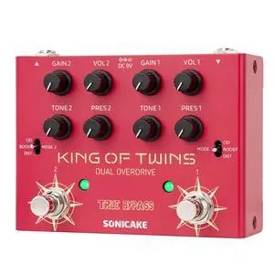 Overdrive Pedal, Dual Channel 3 Modes - Overdrive/Boost/Distortion Compact Effects Pedal for Bass Electric Guitar, Pure Analog Circuit, True Bypass - King of Twins QDS-08 Overdrive Pedal, Dual Channel 3 Modes - Overdrive/Boost/Distortion Compact Effects Pedal for Bass Electric Guitar, Pure Analog Circuit, True Bypass - King of Twins QDS-08