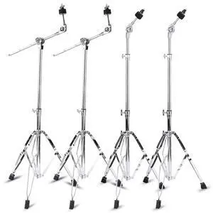 2 Pack Boom Cymbal Stand + 2 Pack Straight Cymbal Stand Combo Set, Adjustable Cymbal Stand for Crash, Ride, Splash Cymbals, Stable Double-Braced Tripod Legs with Rubber (4 Pack) 2 Pack Boom Cymbal Stand + 2 Pack Straight Cymbal Stand Combo Set, Adjustable Cymbal Stand for Crash, Ride, Splash Cymbals, Stable Double-Braced Tripod Legs with Rubber (4 Pack)