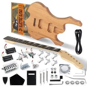 DIY Electric Guitar Kit, Fire Style Mahogany Body & Maple Neck Guitar with HH Pickups, Easy to Assemble Kit with All Parts Included Build Your Own Electric Guitar SFR-D30 DIY Electric Guitar Kit, Fire Style Mahogany Body & Maple Neck Guitar with HH Pickups, Easy to Assemble Kit with All Parts Included Build Your Own Electric Guitar SFR-D30