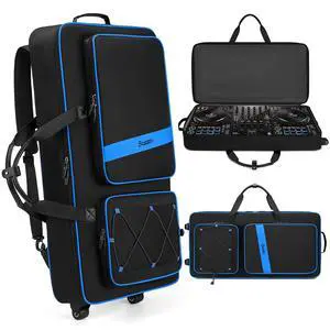 DJ Controller Case with Wheels Compatible with DDJ FLX10 /1000 /FLX6 /REV7 /REV5, Rolling DJ Case for Equipment, Padded Large DJ Backpack with Multi-Pocket for Laptop, Accessories (Blue) DJ Controller Case with Wheels Compatible with DDJ FLX10 /1000 /FLX6 /REV7 /REV5, Rolling DJ Case for Equipment, Padded Large DJ Backpack with Multi-Pocket for Laptop, Accessories (Blue)