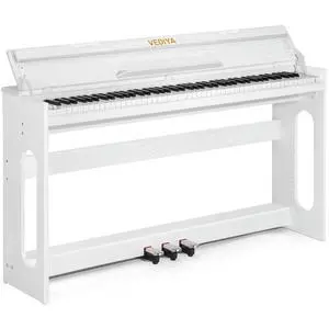 Digital Piano Keyboard 88 key,Semi-Weighted Electric Piano,Wooden Desk Full Size Upright Electric Piano, Acoustic Piano for Beginners,Triple Pedal,USB-MIDI Compatibility (White) Digital Piano Keyboard 88 key,Semi-Weighted Electric Piano,Wooden Desk Full Size Upright Electric Piano, Acoustic Piano for Beginners,Triple Pedal,USB-MIDI Compatibility (White)