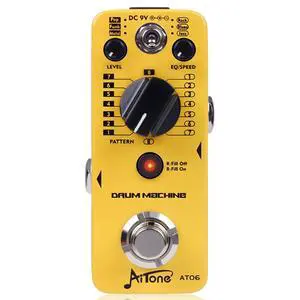 AT-06 Drum Machine Guitar Pedal with Real-Time Fill Function 48 Drum Grooves 6 Music Styles & Tap Tempo EQ Presets for Electric Guitar AT-06 Drum Machine Guitar Pedal with Real-Time Fill Function 48 Drum Grooves 6 Music Styles & Tap Tempo EQ Presets for Electric Guitar