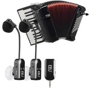 2.4G Instrument Microphone Receiver with Detachable Suction Cup for Guitar Violin Cello Accordion Speakers Pickup Stage Performance Live Noise Reduction Microphone 100ft Range (KX-801-2) 2.4G Instrument Microphone Receiver with Detachable Suction Cup for Guitar Violin Cello Accordion Speakers Pickup Stage Performance Live Noise Reduction Microphone 100ft Range (KX-801-2)