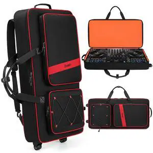 DJ Controller Case with Wheels Compatible with DDJ FLX10 /1000 /FLX6 /REV7 /REV5, Rolling DJ Case for Equipment, Padded Large DJ Backpack with Multi-Pocket for Laptop Accessories (Black Red) DJ Controller Case with Wheels Compatible with DDJ FLX10 /1000 /FLX6 /REV7 /REV5, Rolling DJ Case for Equipment, Padded Large DJ Backpack with Multi-Pocket for Laptop Accessories (Black Red)