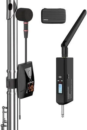 Wireless Flute Microphone System, UHF Wind Music Instruments Microphone with Rechargeable Receiver and Transmitter 196ft Range, Professional Tubular Instrument Clip Great for Flute, Piccolo Wireless Flute Microphone System, UHF Wind Music Instruments Microphone with Rechargeable Receiver and Transmitter 196ft Range, Professional Tubular Instrument Clip Great for Flute, Piccolo