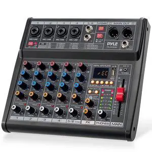 Professional Bluetooth DJ Audio Mixer - 6-Channel DJ Controller Sound Mixer w/DSP 16 Preset Effects, USB Interface, 4 XLR Mic/Line Input, AUX, FX Processor MP3 Player, Headphone Jack - PMX466 Professional Bluetooth DJ Audio Mixer - 6-Channel DJ Controller Sound Mixer w/DSP 16 Preset Effects, USB Interface, 4 XLR Mic/Line Input, AUX, FX Processor MP3 Player, Headphone Jack - PMX466