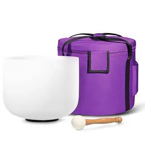 440HZ 8 Inch A Note Third Eye Chakra Frosted Quartz Crystal Singing Bowl Meditation Therapy Sound Healing Instrument Sound Bath Bowl with Carrying Bag Mallet and O-ring 440HZ 8 Inch A Note Third Eye Chakra Frosted Quartz Crystal Singing Bowl Meditation Therapy Sound Healing Instrument Sound Bath Bowl with Carrying Bag Mallet and O-ring