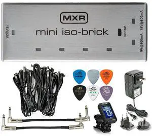 MXR M239 Mini Iso-Brick 9v,18v Effects Pedal Power Supply with Bundle Including Dunlop ECB004 18-volt Adapter, True Tune Tuner, Patch Cables and Dunlop Picks MXR M239 Mini Iso-Brick 9v,18v Effects Pedal Power Supply with Bundle Including Dunlop ECB004 18-volt Adapter, True Tune Tuner, Patch Cables and Dunlop Picks