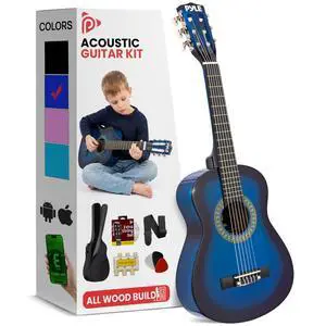 30-Inch Beginner Acoustic Guitar Kit, 6-String Classical Style Travel Guitar for Kids & Adults - Includes Shoulder Strap, Strings, Picks, Tuning Pitch Pipe & Storage Gig Bag, Handcrafted Wood 30-Inch Beginner Acoustic Guitar Kit, 6-String Classical Style Travel Guitar for Kids & Adults - Includes Shoulder Strap, Strings, Picks, Tuning Pitch Pipe & Storage Gig Bag, Handcrafted Wood