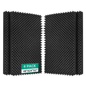 4 Pack 48" X 24" X 2" Sound Proof Foam Panels for Walls, High-Density Egg Crate Acoustic Foam for Noise Reduction & Echo Control in Home Studio, Recording Room, Office 4 Pack 48" X 24" X 2" Sound Proof Foam Panels for Walls, High-Density Egg Crate Acoustic Foam for Noise Reduction & Echo Control in Home Studio, Recording Room, Office
