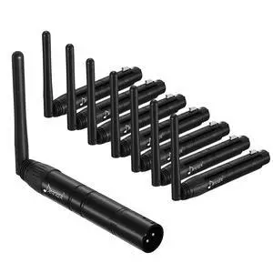 Wireless DMX 8PCS Black Metal DMX512 wireless Dfi DJ 2.4G 7 Receivers & 1 Transmitter Lighting Control for LED Stage Disco Party Bar Lighting Wireless DMX 8PCS Black Metal DMX512 wireless Dfi DJ 2.4G 7 Receivers & 1 Transmitter Lighting Control for LED Stage Disco Party Bar Lighting
