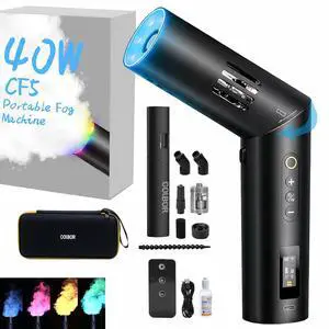 CF5 Fog Machine 40W, Mini Handheld Smoke Machine for Photography with Remote Control, Small Fogger Haze Maker for Indoor Outdoor Halloween Party Cosplay Wedding CF5 Fog Machine 40W, Mini Handheld Smoke Machine for Photography with Remote Control, Small Fogger Haze Maker for Indoor Outdoor Halloween Party Cosplay Wedding