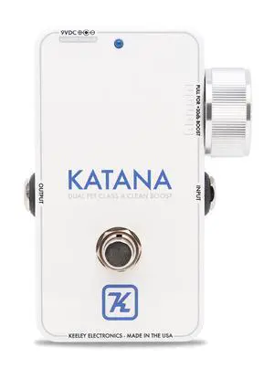 Katana Clean Boost Throwback White Guitar Effects Pedal, 35dB of Transparent Boost, JFET Circuit Katana Clean Boost Throwback White Guitar Effects Pedal, 35dB of Transparent Boost, JFET Circuit