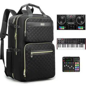DJ Backpack for Club Gigs, DJ Mixer Case Compatible with Pioneer DJ DDJ-REV1, DJ Controller, Novation Launchkey 37 Key Keyboard and More Equipment DJ Backpack for Club Gigs, DJ Mixer Case Compatible with Pioneer DJ DDJ-REV1, DJ Controller, Novation Launchkey 37 Key Keyboard and More Equipment