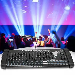 DJ Controller 384CH Fog DMX-512 DJ Controller Support 30 Banks 8 Scenes 24 fixtures Stage Lighting Console for Program Editing of DJ Lights Show Bar Club Live DJ Controller 384CH Fog DMX-512 DJ Controller Support 30 Banks 8 Scenes 24 fixtures Stage Lighting Console for Program Editing of DJ Lights Show Bar Club Live