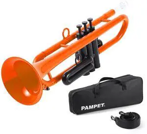 Professional Plastic Bb Trumpet Student Trumpet Set for Student Beginner With 7C Mouthpiece and 3C Mouthpiece Bb Trumpet Instrument Orange, PM160 Professional Plastic Bb Trumpet Student Trumpet Set for Student Beginner With 7C Mouthpiece and 3C Mouthpiece Bb Trumpet Instrument Orange, PM160