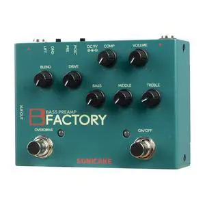Bass Pedal with Overdrive Analog Preamp Compression Effects Pedal and 3-Band EQ Via Pre/Post Selection with XLR Output - B Factory Bass Pedal with Overdrive Analog Preamp Compression Effects Pedal and 3-Band EQ Via Pre/Post Selection with XLR Output - B Factory