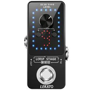 Looper Guitar Pedal Guitar Loop Pedal Tuner Pedal 9 Loops 40 Minutes Record Time Unlimited Overdubs for Electric Guitar Bass (Black) Looper Guitar Pedal Guitar Loop Pedal Tuner Pedal 9 Loops 40 Minutes Record Time Unlimited Overdubs for Electric Guitar Bass (Black)