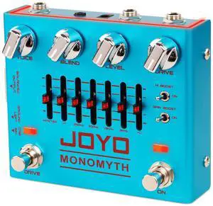 Bass Preamp & DI Guitar Pedal, 6-Band Graphic EQ with Blend/Voice/Drive Control, Treble & Gain Boost, XLR DI Out & Cab Sim, Bypass (MONOMYTH R-26) Bass Preamp & DI Guitar Pedal, 6-Band Graphic EQ with Blend/Voice/Drive Control, Treble & Gain Boost, XLR DI Out & Cab Sim, Bypass (MONOMYTH R-26)